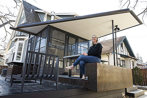 owner on new porch