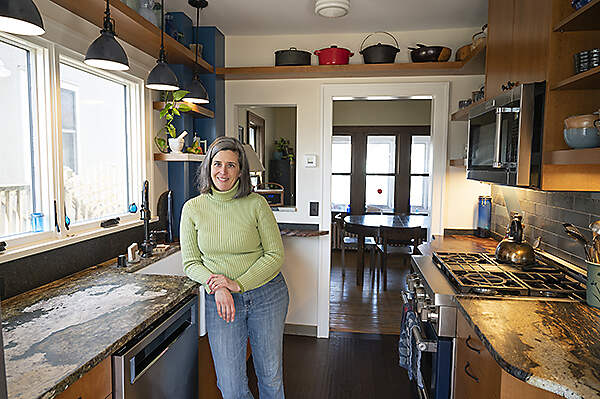 homeowner in kitchen remodel